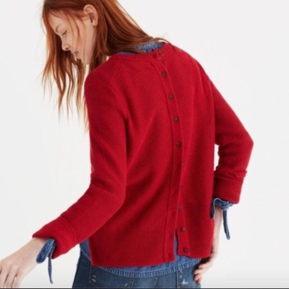 NEW MADEWELL / BACKROAD BUTTON BACK SWEATER - Picture 1 of 5